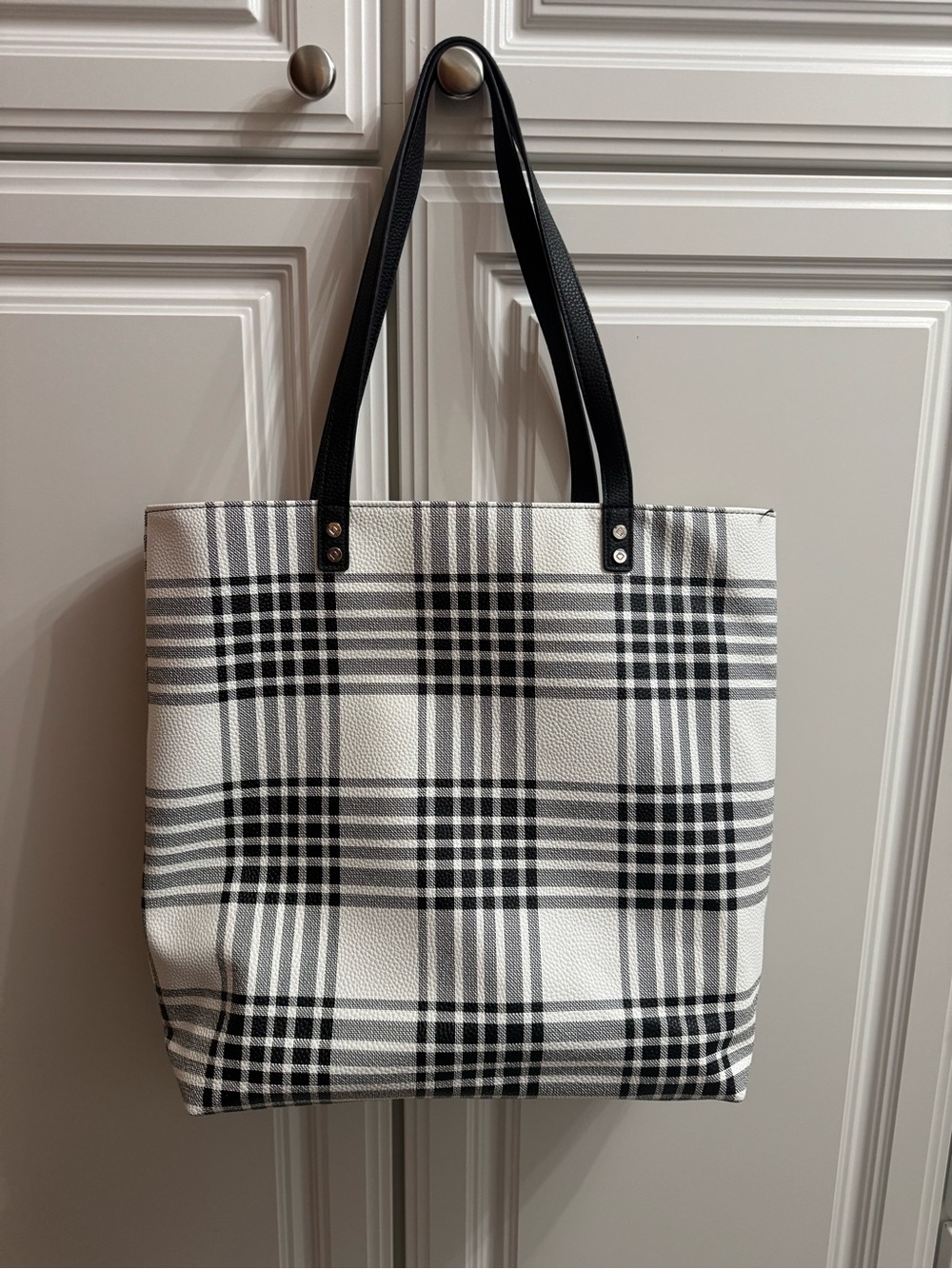 thirty-one Black and White Plaid Tote